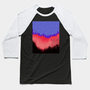 Abstract Burning Jungle Shining City Baseball T-Shirt